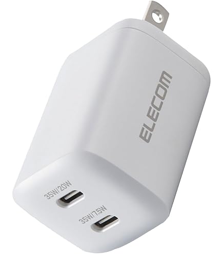 Amazon | エレコム 充電器 30W Type-C 2ポート USB PD対応 スイング式